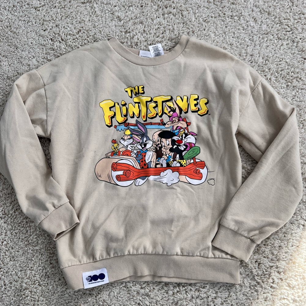 The Flintstones Beige Sweater